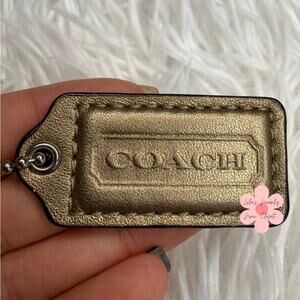 1.5” COACH Gold Fob Bag Charm Hang tag Hangtag